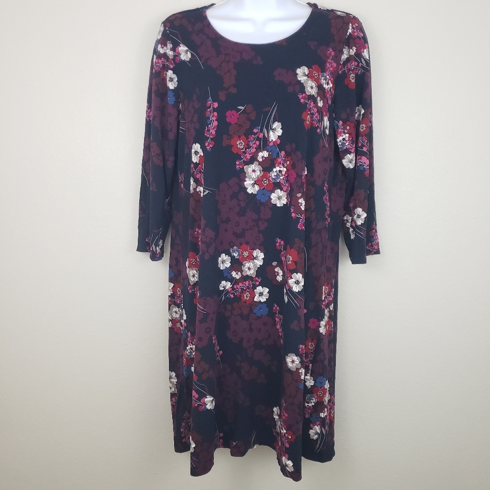 J.Jill Wearever Long Sleeved Floral Dress Size Large